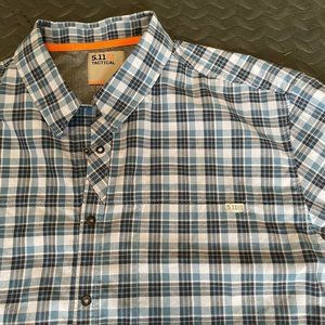5.11 Tactical Snap Up Long-sleeve Plaid Shirt‎ Blue Sixe XL